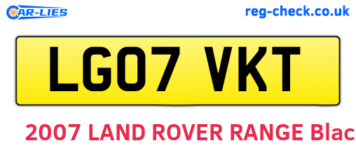 LG07VKT are the vehicle registration plates.