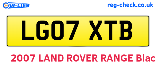 LG07XTB are the vehicle registration plates.