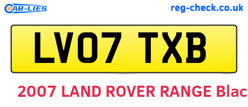 LV07TXB are the vehicle registration plates.