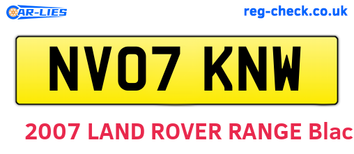 NV07KNW are the vehicle registration plates.