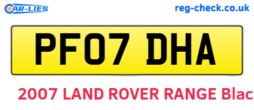 PF07DHA are the vehicle registration plates.