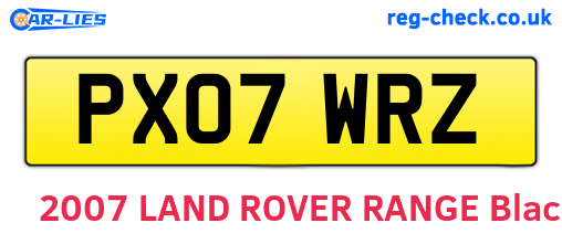 PX07WRZ are the vehicle registration plates.