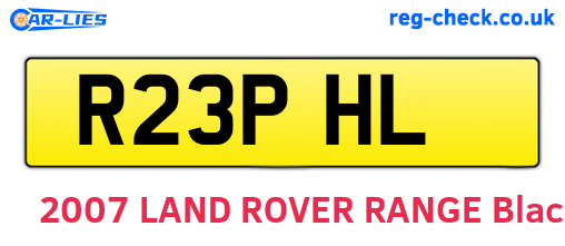 R23PHL are the vehicle registration plates.