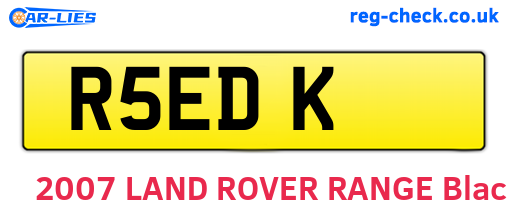 R5EDK are the vehicle registration plates.