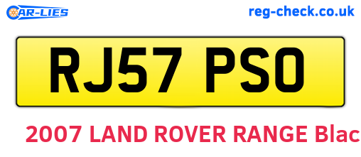 RJ57PSO are the vehicle registration plates.