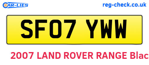 SF07YWW are the vehicle registration plates.