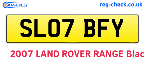 SL07BFY are the vehicle registration plates.