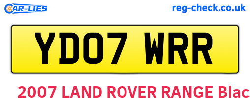 YD07WRR are the vehicle registration plates.