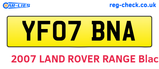 YF07BNA are the vehicle registration plates.