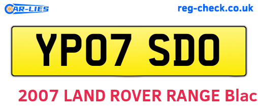 YP07SDO are the vehicle registration plates.