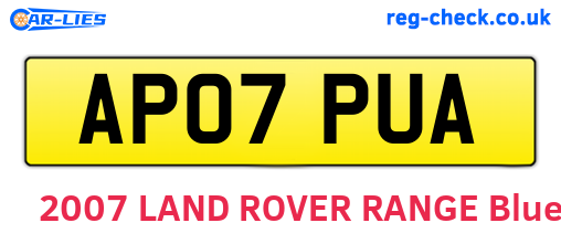AP07PUA are the vehicle registration plates.