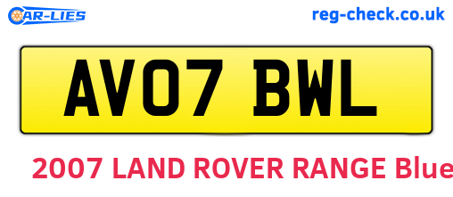 AV07BWL are the vehicle registration plates.