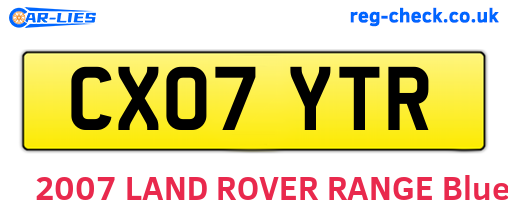 CX07YTR are the vehicle registration plates.