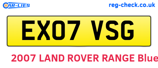 EX07VSG are the vehicle registration plates.