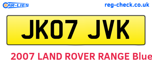 JK07JVK are the vehicle registration plates.