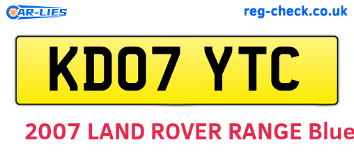 KD07YTC are the vehicle registration plates.