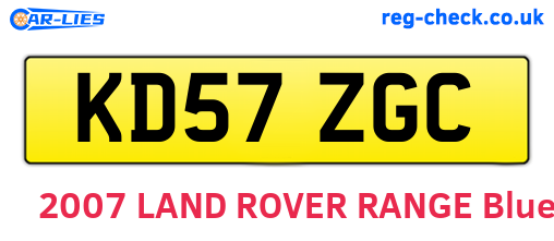 KD57ZGC are the vehicle registration plates.