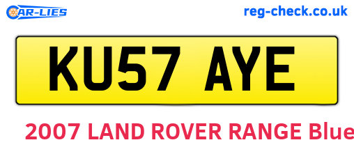 KU57AYE are the vehicle registration plates.