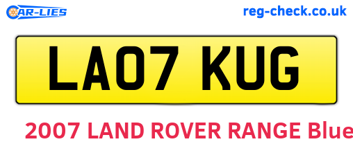 LA07KUG are the vehicle registration plates.