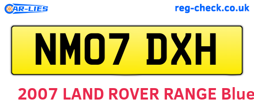 NM07DXH are the vehicle registration plates.