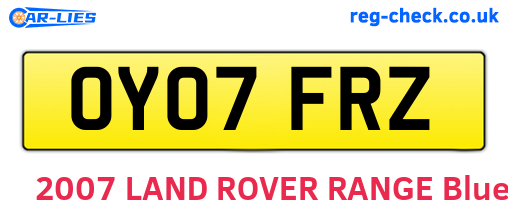 OY07FRZ are the vehicle registration plates.
