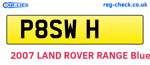 P8SWH are the vehicle registration plates.