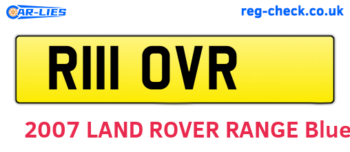 R111OVR are the vehicle registration plates.