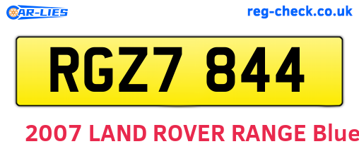 RGZ7844 are the vehicle registration plates.