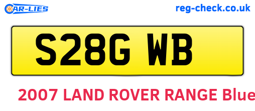 S28GWB are the vehicle registration plates.