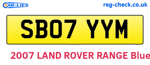SB07YYM are the vehicle registration plates.