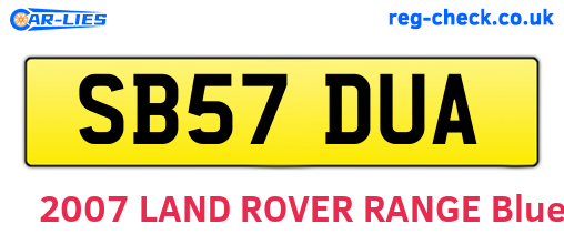SB57DUA are the vehicle registration plates.