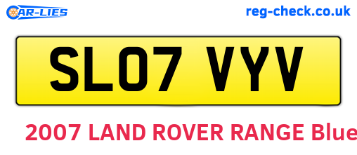 SL07VYV are the vehicle registration plates.