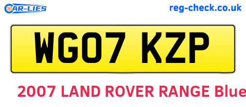WG07KZP are the vehicle registration plates.