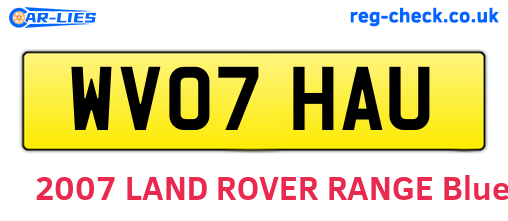 WV07HAU are the vehicle registration plates.