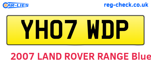 YH07WDP are the vehicle registration plates.