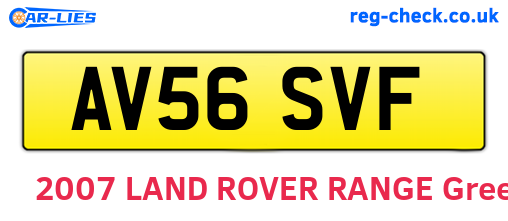 AV56SVF are the vehicle registration plates.