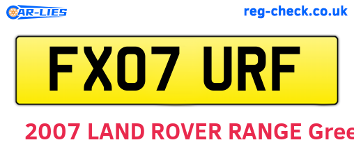 FX07URF are the vehicle registration plates.