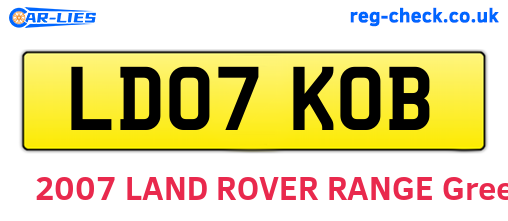 LD07KOB are the vehicle registration plates.