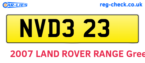 NVD323 are the vehicle registration plates.