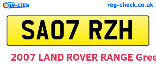 SA07RZH are the vehicle registration plates.