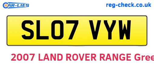 SL07VYW are the vehicle registration plates.