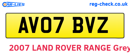 AV07BVZ are the vehicle registration plates.