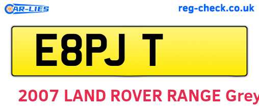 E8PJT are the vehicle registration plates.