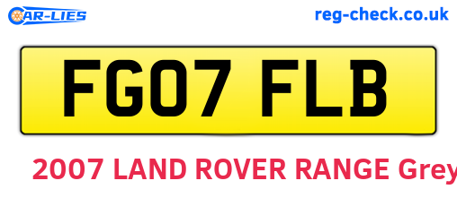 FG07FLB are the vehicle registration plates.