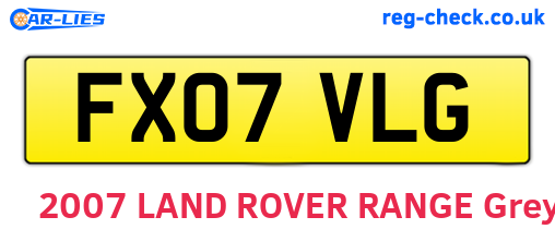 FX07VLG are the vehicle registration plates.