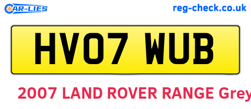 HV07WUB are the vehicle registration plates.