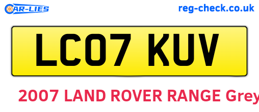LC07KUV are the vehicle registration plates.