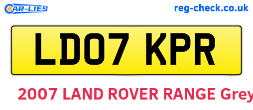 LD07KPR are the vehicle registration plates.