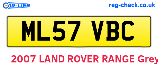 ML57VBC are the vehicle registration plates.