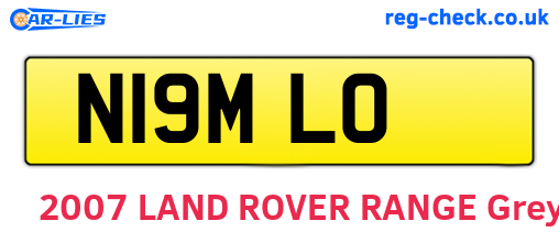 N19MLO are the vehicle registration plates.